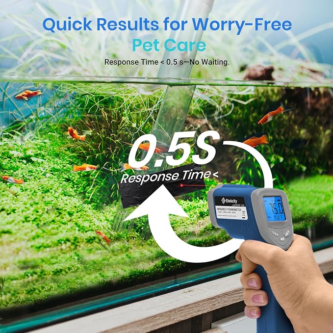 Etekcity Infrared Thermometer Laser Temperature Gun, -58°F~1130°F, Blue | Cooking, Pizza Oven, BBQ, Meat, Kitchen, Reptile, HVAC, Adjustable Emissivity, MAX Display, High Temperature