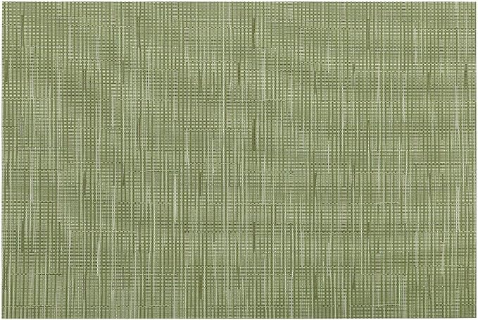 SHACOS Placemats Set of 6 Woven Vinyl Place Mats for Dining Table Wipe Clean Non Slip Christmas Table Mats (6, Olive Green)