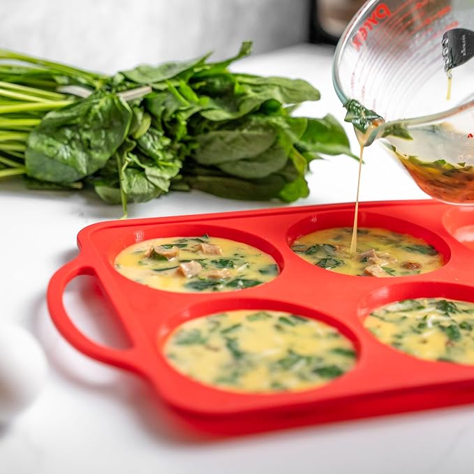 Confetti 4 Inch Silicone Jumbo Muffin Pan, 6 Cup Nonstick Baking Mold | BPA-Free Silicone Jumbo Muffin Pans for Baking, Nonstick Silicone Cupcake Pan, Large Muffin Mold, Easy Release Surface