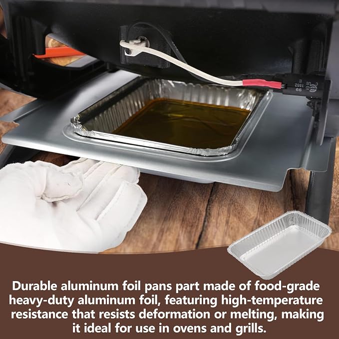 Universal 20-Pack Aluminum Grill Drip Pans for 6415 Weber Grill & Ninja | Disposable Foil Grease Tray Liners for Weber Spirit, Traveler, Genesis, Q Series, Ninja OG700 Series