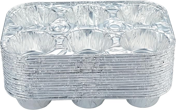 Waytiffer (10pack Muffin Pan 6-Cup Cupcake Aluminum Pans Favorite Muffin Tin Size for Baking Cupcakes Muffins and Mini Pies - Standard Size | Muffin Pan 6-Cup Cupcake Disposable Aluminum Pans Favorite Muffin Tin Size for Baking Cupcakes - Standard Size...