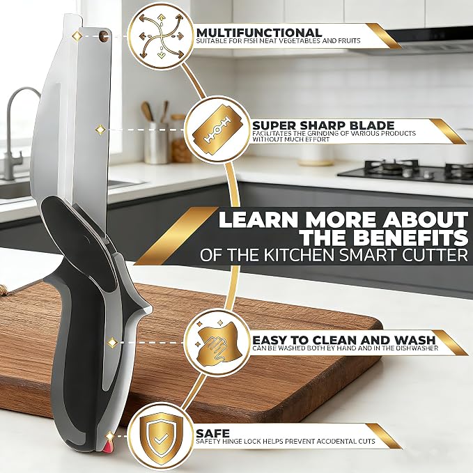 2 in 1 Kitchen Scissors for Food, Separable Stainless Steel Shears for Meat, Fruit & Vegetable