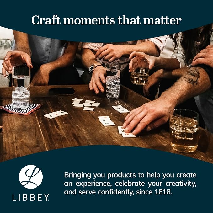 Libbey Pueblo Tumblers and Rocks Glass Cups Set, Wavy and Groovy Drinking Glasses Set of 16, Dishwasher Safe Modern Glassware for Everyday Use