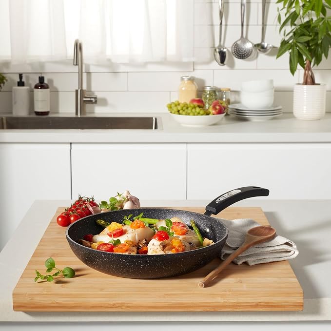 Starfrit The Rock 20cm (8") Non-Stick Fry Pan - Durable Forged Aluminum - Oven Safe - PFOA Free - Easy to Clean - Black