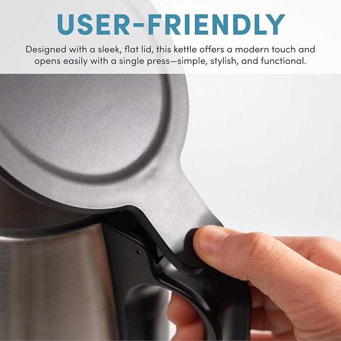 AROMA® 1.7-Liter Electric Kettle with Rapid Boil and Auto-Shut-Off in Stainless Steel (AWK-1401SB)