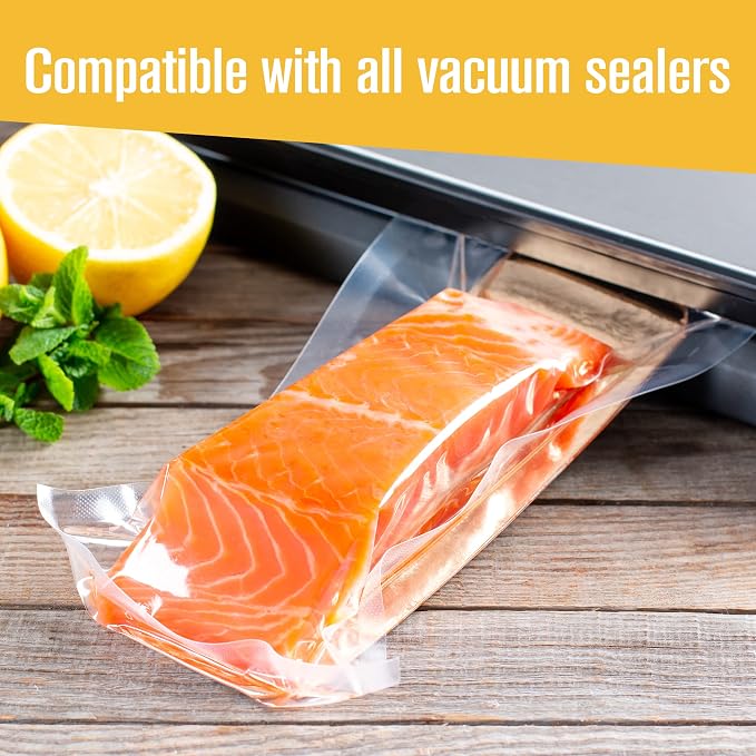 Vacuum Seal Bags, Vacuum Sealer Rolls, 2 Pack, 11 Inch & 8 Inch x 50Ft | Houseables Sous Vide Bags, Food Saver Rolls, Commercial Grade, Vaccum Sealed Storage, Microwave & Freezer Safe, Store A Meal