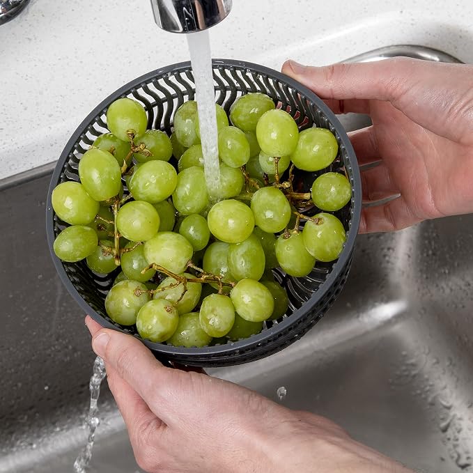 Prepworks by Progressive Salad Spinner with Handle - 2.5 Quart (Gray)