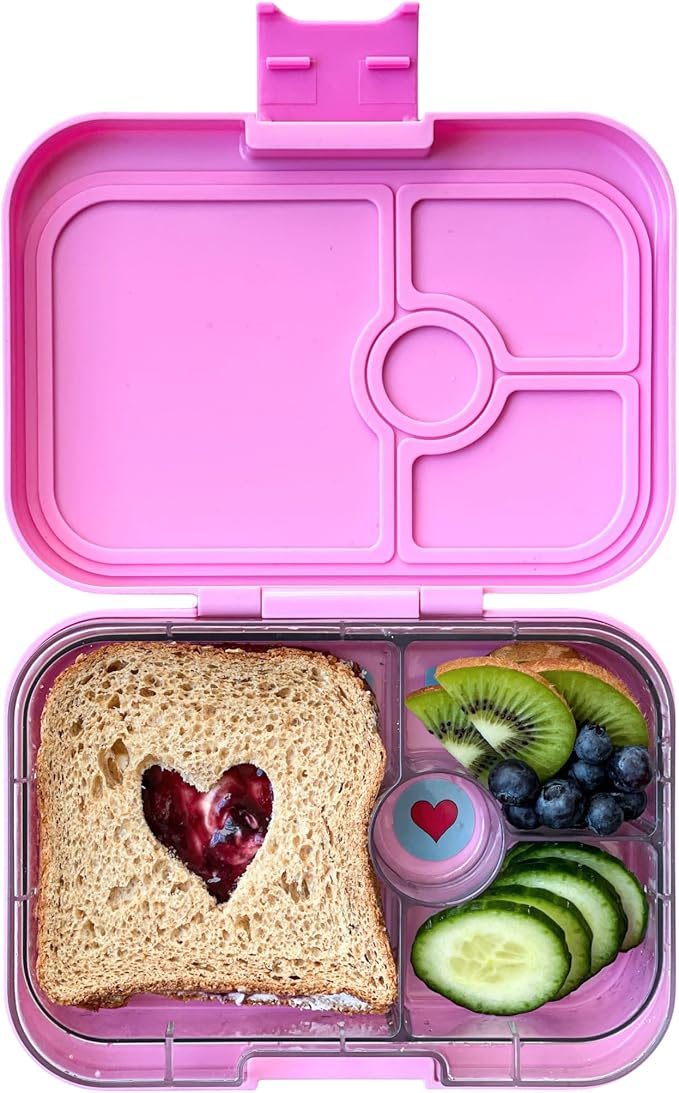 Yumbox Panino Leakproof Bento Lunch Box, Power Pink Rainbow | Sandwich-Friendly Tray, BPA-Free, Easy-Open Latch, Lightweight, Compact