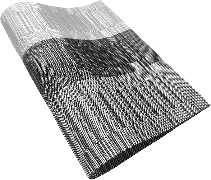 Table Placemats Dining Table Place Mats Set of 6 Heat Resistant Insulation Non-Slip Vinyl for Kitchen Dining Room 18" * 12" Silver Grey