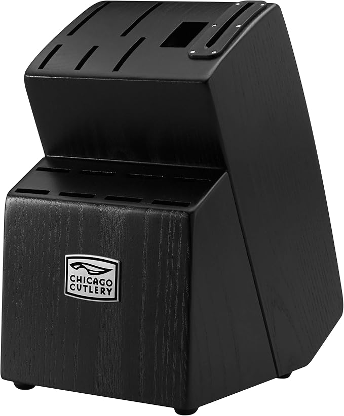 Chicago Cutlery Malden (16-PC) Kitchen Knife Block Set With Wooden Block & Built-In Sharpener, Contoured Handles and Sharp Stainless Steel Professional Chef Knife Set & Scissors