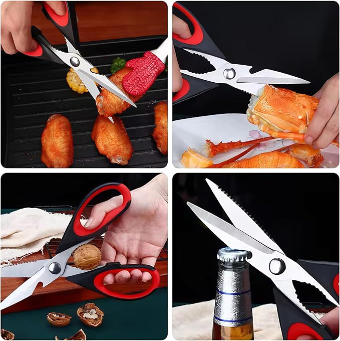 Magnificent Kitchen Scissors Heavy Duty - Multi-Purpose Kitchen Shears for Meat, Poultry, Food - Stainless Steel Cooking Scissors - Dishwasher Safe Culinary Shears