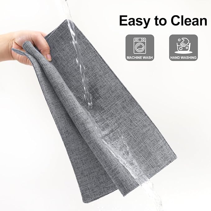 Homaxy Cloths Placemats for Dining Table Set of 6, 13" x 19", Dark Grey | Heat Resistant, Washable, Cotton Linen Blend Table Mats, Easy to Clean Place Mats, Indoor Outdoor