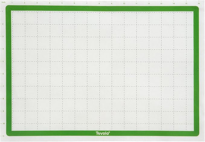 Tovolo TrueBake Silicone Baking Mat Half Sheet with Grid Lines for Baking Cookies Pastry Rolling Dough Cooking, Heavy Duty Heat Resistant Reusable Non Stick BPA Free Bakerware Liner Mat Oven Safe