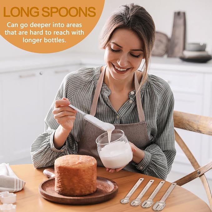 Stainless Steel Measuring Cups & Spoons Set for Cooking and Baking, Nesting Measuring Cups Measuring Spoons for Measuring Dry or Liquid Ingredients, Kitchen Gadgets, 10Pack