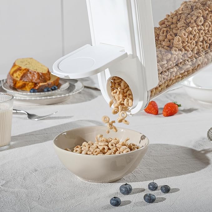 Vtopmart Cereal Containers Set, 3 PCS, 135.2oz/4L | Airtight Food Storage Container, Flip-Top Lids, Plastic Organizer Dispenser, Kitchen, Pantry Organization