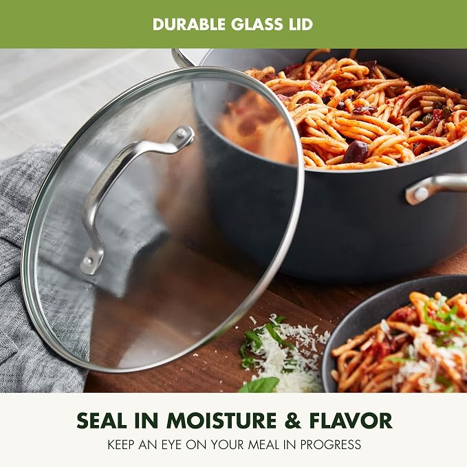 GreenPan Valencia Pro 5QT Ceramic Nonstick Stock Pot, Hard Anodized