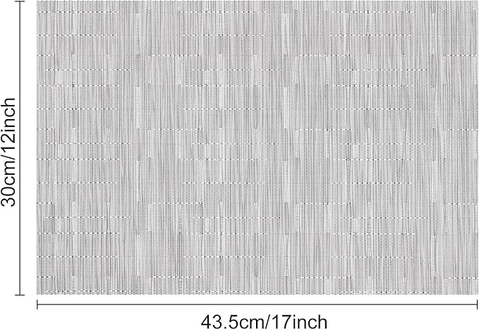 Myir JUN Placemats Set of 4 Kitchen and Dining Table Placemats | Vinyl Placemats Place Mats Indoor/Outdoor Set of 4 Washable Table Mats Non-Slip Place mats for Dining Table, Silver