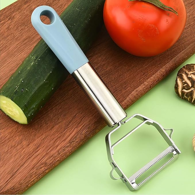 Y-Shaped Vegetable Peeler Non-Slip Stainless Steel Handle for Potato | Ergonomic Handle,Swivel Serrated Blade,Built-in Potato Eye Remover,Fits Pumpkin Veggie, Peelers for Kitchen,Dishwasher Safe