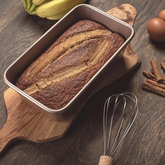 5 x 9 inch Nonstick Loaf Pan 1lb for Oven Baking, PFOA & BPA Free | | Non-Toxic - High Carbon Steel - Gold - Banana Bread Mold