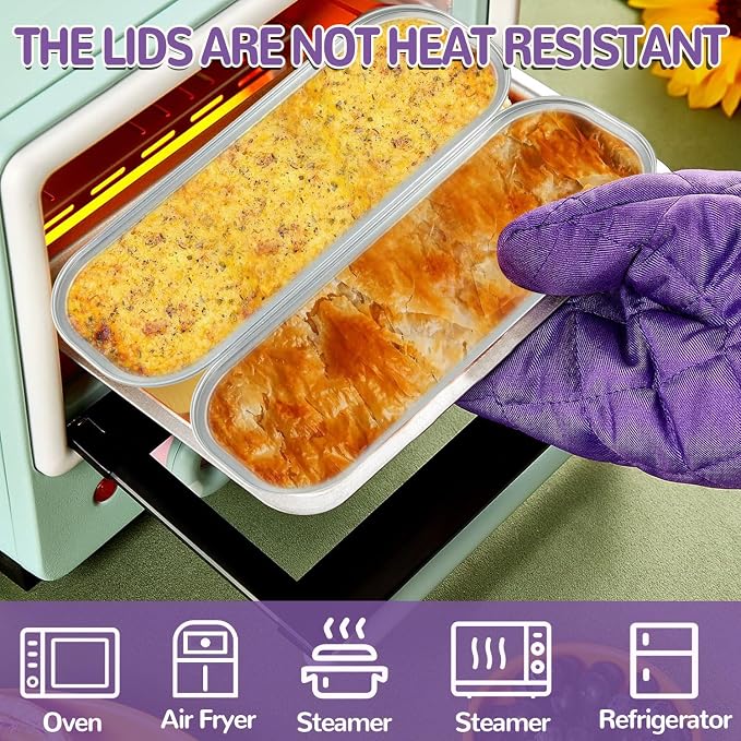 60Pcs Aluminum Min Foil Bakingi Loaf Pans with Lids and Spoons | Rectangle Mini Cake Pan,Brownie Baking Cups for Picnics Party (Gold)