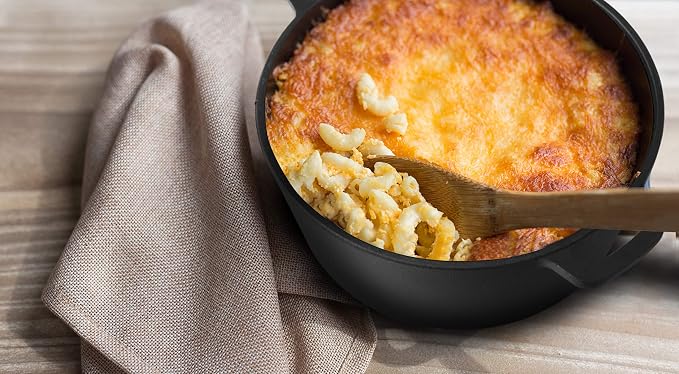 Commercial Chef 5-Qt. Dutch Oven with Lid, Pre-Seasoned Cast Iron, CHFL545 | Integrated Handles, Works on All Cooktops Including Induction, Outdoor Cookware for Campfires or Grills