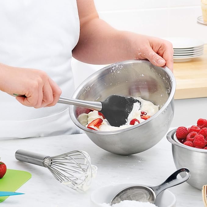 Tovolo Flex-Core Silicone Spatula with Stainless Steel Handle (Charcoal) - Kitchen Utensil & Gadget Essential for Baking, Cooking, Grilling, Apartment, & New Home / BPA-Free & Dishwasher-Safe