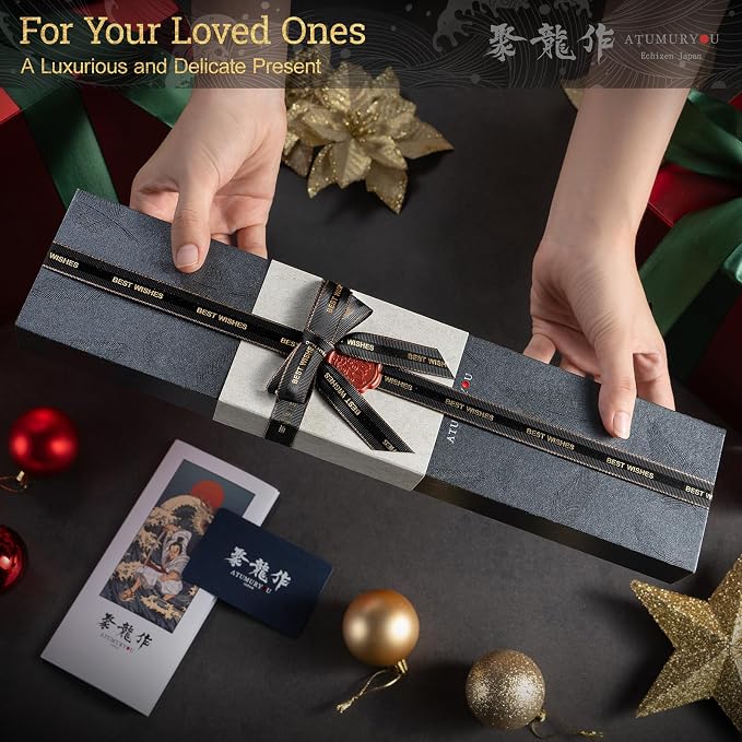 8.27 Inch Japanese Gyuto Chef Knife, Black Forged 3-Layer VG10 Steel Core | San-Mai High Carbon Stainless Steel, Kurouchi Forged Finish, For Home & Kitchen, Resin Wood Handle, Premium Gift Box