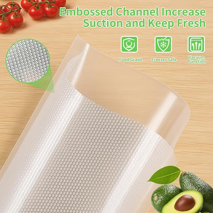 MakMeFre 1Pack Vacuum Sealer Bags Rolls 11"x150' for Food Storage | BPA Free Food Grade,Commercial Grade,Customized Size,Heavy Duty Food Sealer Bags Rolls,Great for Sous Vide Vacuum Sealer