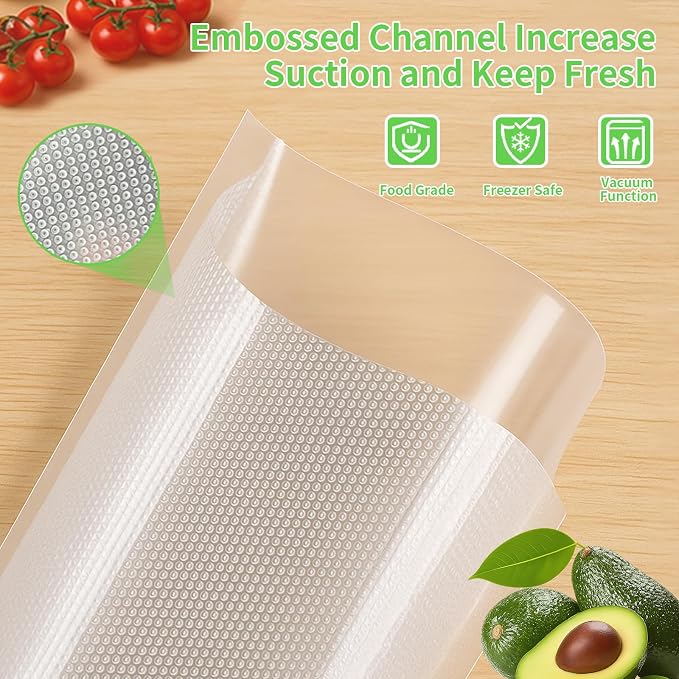 MakMeFre Plus Quart 10"x13"Vacuum Sealer Bags 200ct for Food Storage | BPA Free PreCut Food Grade,Commercial Grade,Heavy Duty Vacuum Food Freezer Bags,Great for Sous Vide Vacuum Sealer