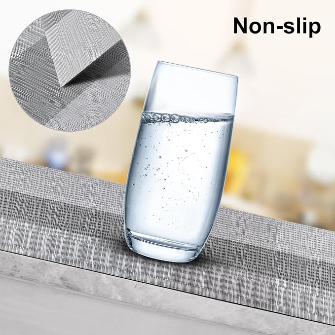 Aofmee Placemats, Heat Resistant Place Mats Set of 6, Washable PVC Table Mats, Woven Vinyl Plastic Placemats for Kitchen Dining Table, Non-Slip Stain Resistant Placemat Indoor Outdoor, Easy to Clean