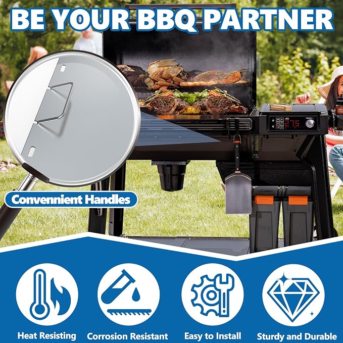 SafBbcue Drip Tray & 10 Aluminum Liners for Traeger Woodridge Pro, BAC818 | Fits Traeger Woodridge Pro TFB97JLH and Woodridge Elite TFC97XLH Pellet Grill and Smoker grill drip pan replacement parts