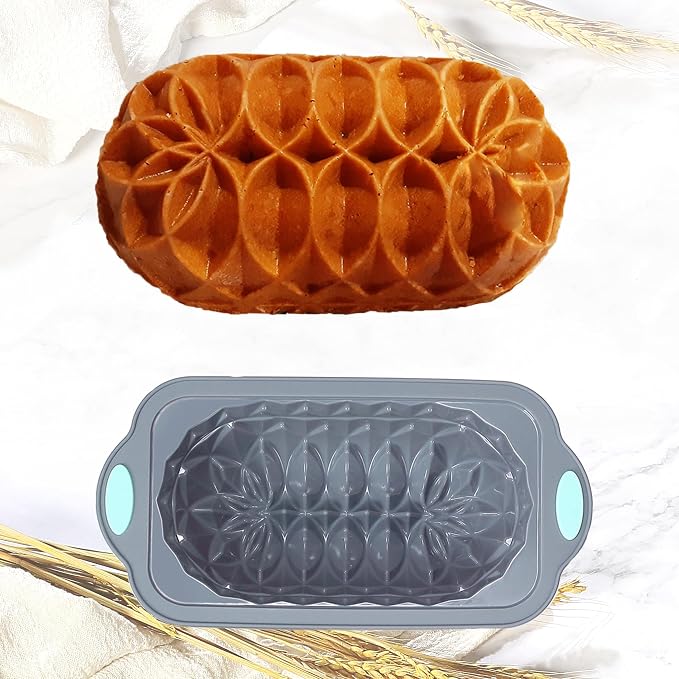 4 Piece Silicone Loaf Pan for Baking Bread, Non-Stick Kitchen Oven Bread Pan, Perfect for Banana Bread, Sandwich Bread, Pound Cake and Meatloaf, 4 Cups, Grey