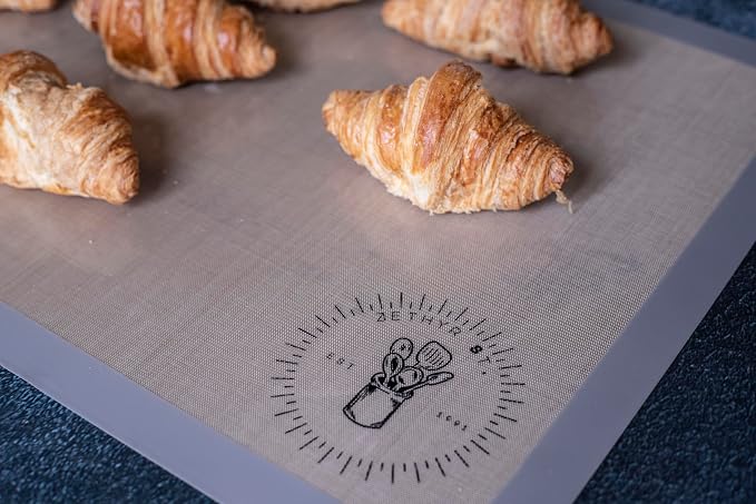 Silicone Baking Mats - Full Size Baking Sheet Liners, Pack of 2, Gray | Oven Safe, Non-Stick Silicone Baking Sheet Liner, Perfect For Baking Macarons Cookies, Pastry & Cakes, 16 x 24 in (40x60 cm)