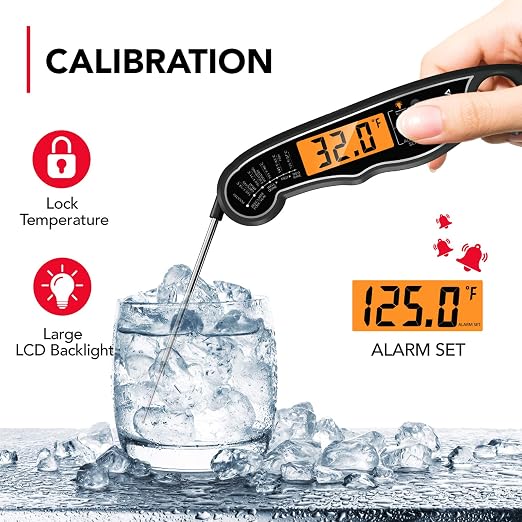 Meat Thermometer, Instant Read Food Thermometer for Cooking, Digital Food Thermometer with LCD Backlight for Candy Fry Grill BBQ Liquids, Kitchen Oven Safe Dual Probe 2 in 1 Thermometer | Digital LCD Backlight for Candy Fry Grill BBQ Liquids, Kitchen O...