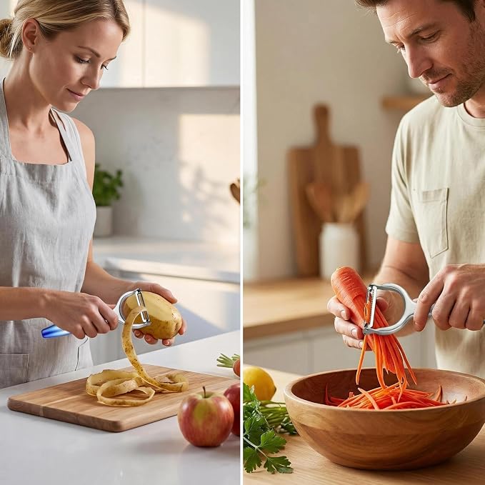 Aniso Y-Shaped Vegetable Julienne and Peeler | Ergonomic non-slip gradient handle, one-piece construction, ultra sharp blade, for potato apple carrot cucumber