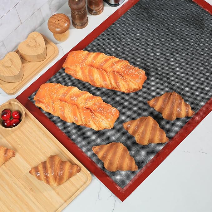 Perforated Silicone Baking Mat for Full Size Sheet Pan, Non-Stick Eclair Baking Mat for 18x26 Commercial Pan, Reusable Cookie Sheet Liner for Commercial Oven Use 1 PCS