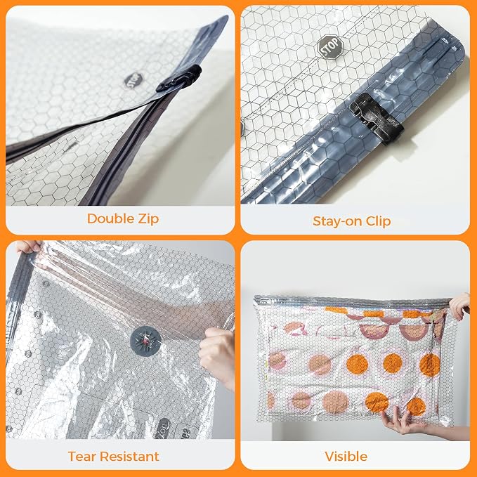 Travel Vacuum Seal Bags for Clothes with Cordless Electric Pump, 9 Pack Space Saver Compression Bags for Luggage Suitcase, Rechargeable Vacuum Storage Bags for Travel, Cruise, Home Organization