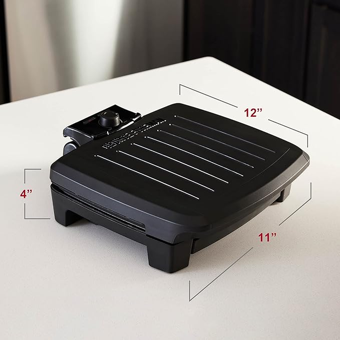 GEORGE FOREMAN® Contact Submersible™ Grill, 5-Serving Grill - Adjustable Temperature Control, Black Plates, Wash the entire grill | Fully submersible grill with dishwasher-safe design, fast preheat and durable nonstick plates for easy cleanup.