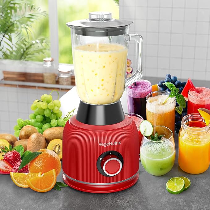 Food Processor and Blender Combo, 88 oz Food Chopper for Meat, Vegetable and Dough, 70 oz 700W Glass Jar Blender with 2 Speeds and Pulse for Smoothie, Nutrient Extractions, and More | 70 oz Glass Jar Blender, for Meat, Vegetable and Dough, with 2 Speed...