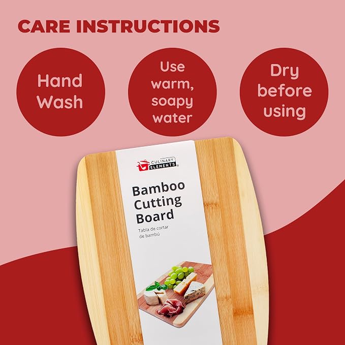 Bamboo Cutting Board – 8 x 10 Inch Medium Cutting Board for Everyday Prep | Durable, Sustainable Bamboo | Ideal for Fruits, Veggies & Cheese | Easy to Clean