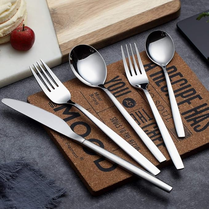 Berglander Flatware Set 20 Pieces, Stainless Steel Flatware Set, Silverware Set Service For 4