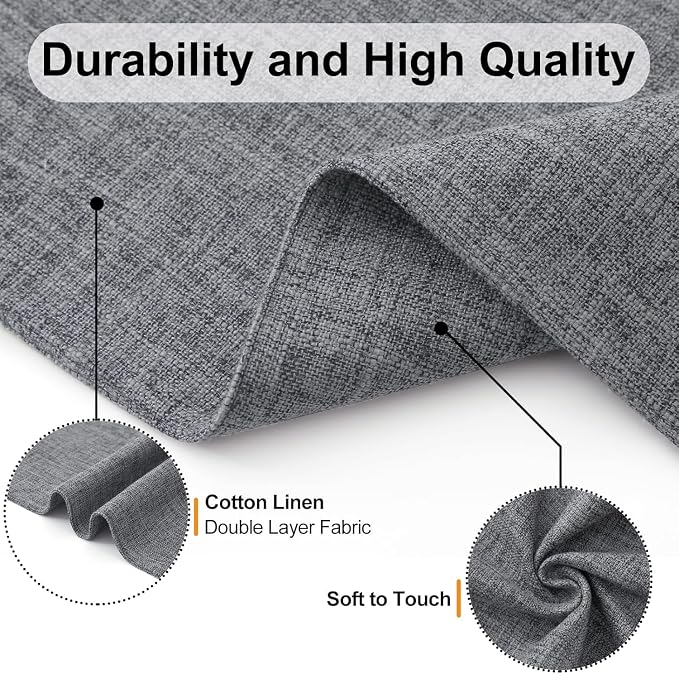 Homaxy Cloths Placemats for Dining Table Set of 6, 13" x 19", Dark Grey | Heat Resistant, Washable, Cotton Linen Blend Table Mats, Easy to Clean Place Mats, Indoor Outdoor