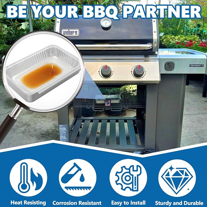 93305 Grease Catch Pan for Weber Spirit 200/300/Genesis II 300 SER Grills | Grill Grease Tray with Disposable Drip Liners for Weber Spirit e-210 e-220 e-310 e-320 e-330 Genesis II e-310/315/325/330/335