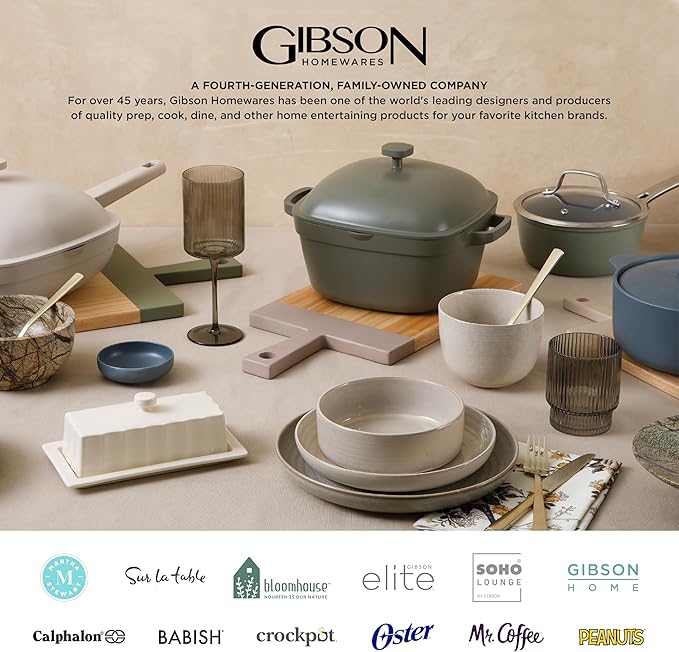 Gibson Home Ogalla 30-Piece Dinnerware Set – Porcelain, Chip & Scratch Resistant, White - Service for 6