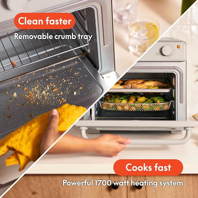 bella 6 Slice Toaster Oven With Air fryer, Oatmilk