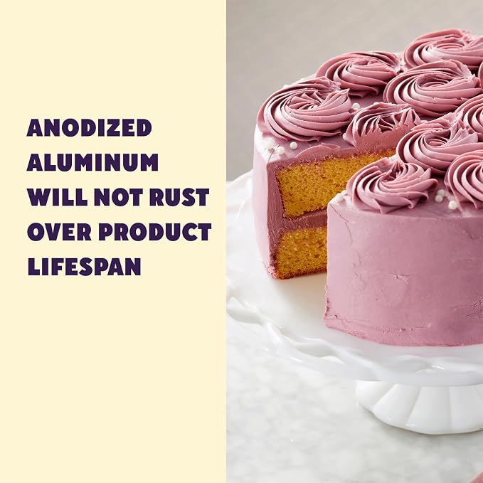 Wilton Aluminum Round Cake Pan, Made Without PFAS, 10 in. | Natural Anodized Aluminum Bakeware, Even Heating & Rust-Resistant for Professional Results, Perfect for Large Round Cakes
