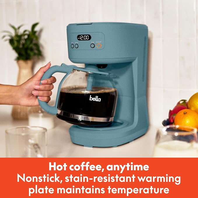 BREW 12-Cup Programmable Coffee Maker with No-Drip Glass Carafe, Surf