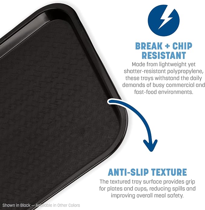 Carlisle FoodService Products Cafe Fast Food Cafeteria Tray with Patterned Surface for Cafeterias, Fast Food, And Dining Room, Plastic, 17.87 X 14 X 0.98 Inches, Forest Green