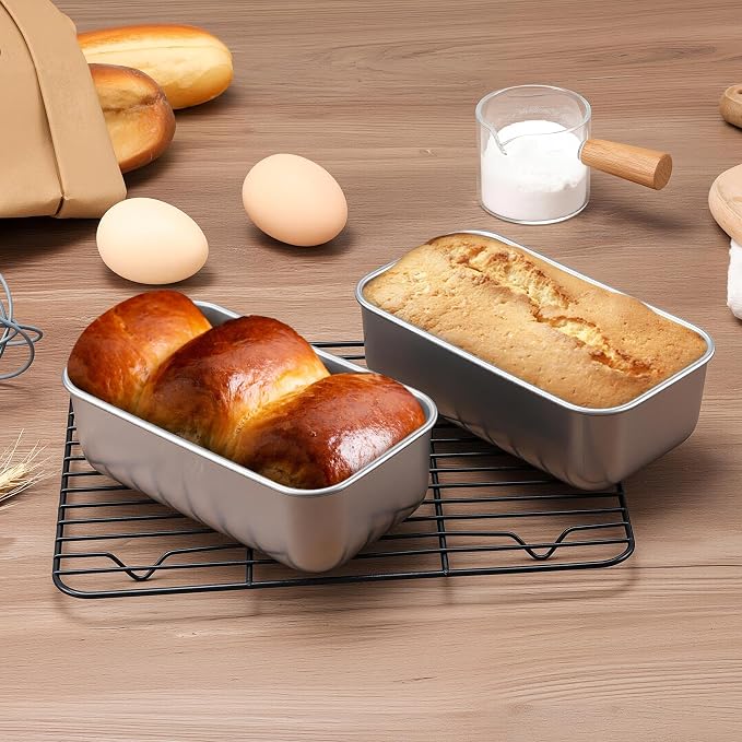 LIANYU Stainless Steel 6.3 x 3.5 In Mini Loaf Pan for Baking Bread, 24 PCS | Small Bread Loaf Pan Mold for Homemade Meatloaf, Metal Tin Loaf Pan Perfect for Banana Sourdough, Dishwasher Safe