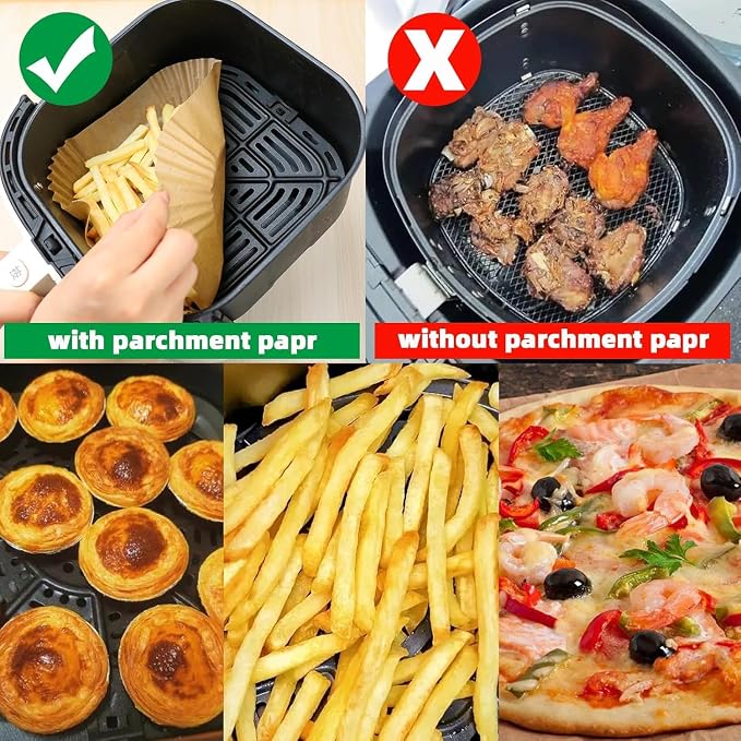 Air Fryer Liners Disposable 4QT for CHEFMAN Air Fryer,160PCS Square Air Fryer Parchment Paper Liners for 4QT Air fryer,Non-Stick Waterproof Airfryer Liners